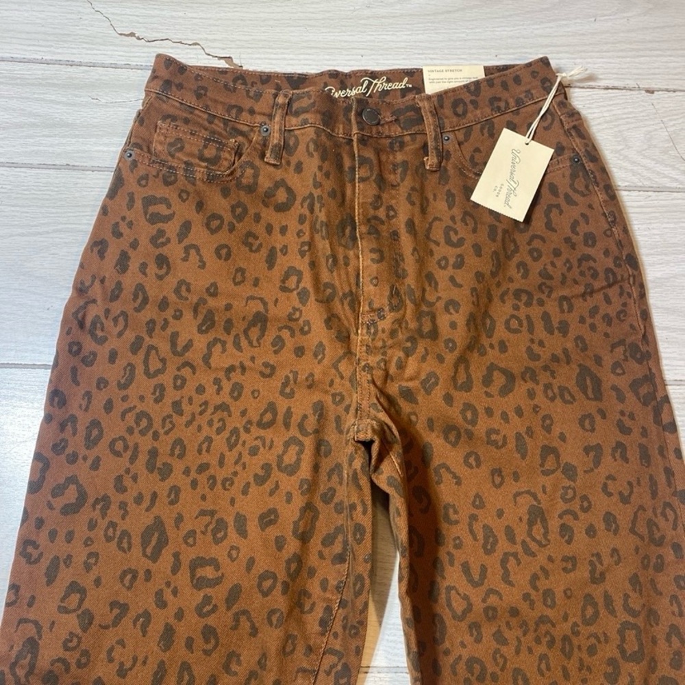 Universal Thread Jeans Womens 8 Strait Stretch Leopard Slim Hip NWT! - Picture 2 of 11